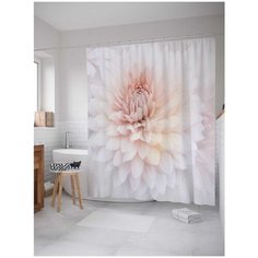 Штора (занавеска) для ванной "Прикоснись к цветку" из сатена, 180х200 см с крючками Joy Arty