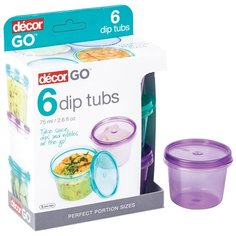 "Набор контейнеров для соусов, легких закусок GO 75мл 6шт" Decor