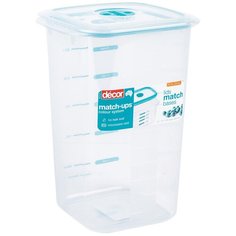 Контейнер MATCH UPS REALSEAL с клапаном высокий квадратный бирюзовый 3л Decor