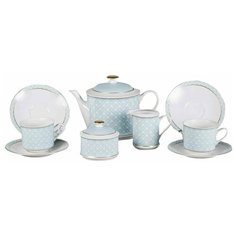 Чайный сервиз на 6 персон 15 предметов Leander "Сабина /Голубое плетение" / 159129