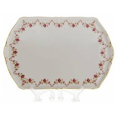Поднос 28 см прямоугольный Leander "Соната /Розовый цветок" / 085484