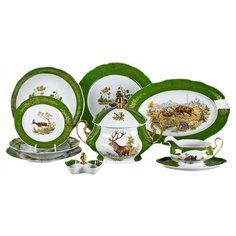 Столовый сервиз на 6 персон 25 предметов Leander "Мэри-Энн /Охота зелёная" / 157775