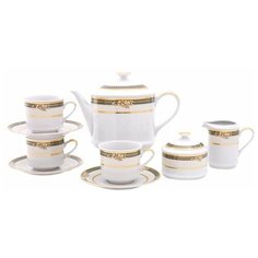 Чайный сервиз на 6 персон 15 предметов Leander "Сабина /Фрукты на зелёной ленте" / 159031