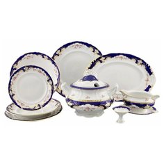 Столовый сервиз на 6 персон 25 предметов Leander "Соната /Бледные цветы /Кобальт" / 158306