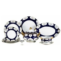 Столовый сервиз на 6 персон 25 предметов Leander "Соната /Кобальт /Розы" / 085494