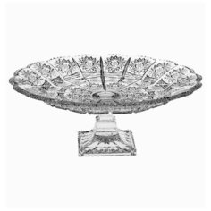 Тортница 33 см н/н Crystal Bohemia "VICTORIA 500 PK" богатая шлифовка / 104566