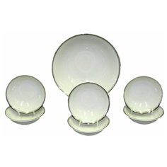 Набор салатников 7 предметов (23 см х 1 шт, 13 см х 6 шт) Leander "Сабина /Отводка платина" / 158895