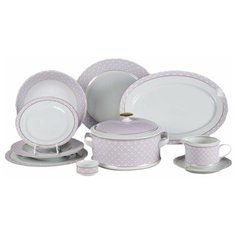 Столовый сервиз на 6 персон 25 предметов Leander "Сабина /Лиловое плетение" / 159120