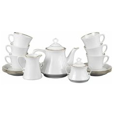 Чайный сервиз на 6 персон 15 предметов Cmielow "Камелия /Отводка золото" (250 мл) / 111546