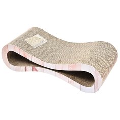 Когтеточка для кошек FOXIE Wood Print Лежанка Волна картон 45х20х12,8см