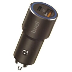 Быстрое автомобильное зарядное устройство USB-C + USB A, PD 3.0 20 Вт, QC 3.0 Budi