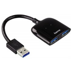 Разветвитель USB 3.0 Hama Mobil 2 порта, черный (00054132)