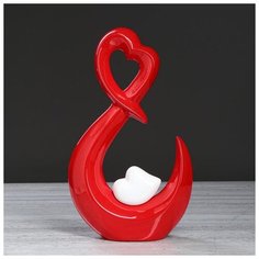 Статуэтка "Сердце", красная, 38 см Керамика ручной работы