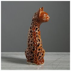 Статуэтка "Кот", резка, 23 см Керамика ручной работы