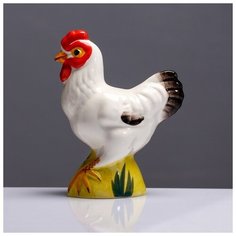 Статуэтка фарфоровая «Курица белая», авторская роспись, 10,5 см Чайник