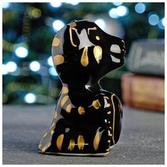 Фигурка "Тигренок" черный с золотом Хорошие сувениры