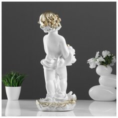 Фигура "Мальчик с корзиной" белый 50х23х20см Хорошие сувениры