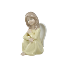 Статуэтка Хорошие сувениры Девушка-ангел в жёлтом платье - преданность 10 см белый/желтый