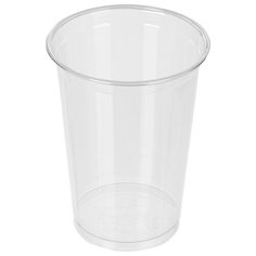 Стакан одноразовый 500 мл. прозрачный ПЭТ 50 штук в упаковке. Комус