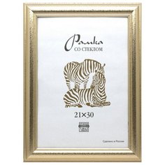 Рамка пластиковая А4, широкий багет, 609 (золото) Зебра