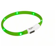 Ошейник Светящийся LED 70 см зеленый, Petsy