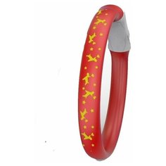 Ошейник Светящийся LED 70 см с принтом красный , ZDK Petsy