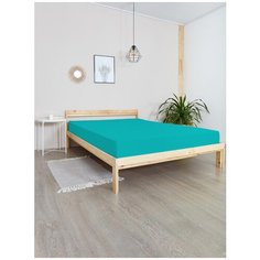 Простыня на резинке трикотаж "Всё себе"; Темная бирюза; размер 90 х 200