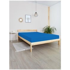 Простыня на резинке трикотаж "Всё себе"; Синий; размер 140 х 200