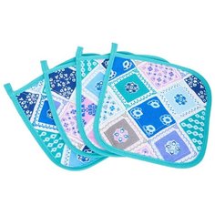 Прихватка "Мари Санна" рогожка; Мозаика 7895-1; Набор из 4 штук