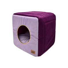 Домик для собак и кошек ZOOexpress Ампир №1 42х42х40 см лиловый/баклажан