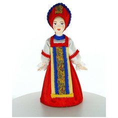 Кукла коллекционная Потешного промысла в девичьем праздничном костюме. 19 в. Потешный промысел