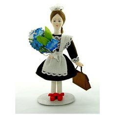 Кукла интерьерная Потешного промысла. Девочка в школьной форме. 1950-70-е гг. СССР. Первоклассница Потешный промысел