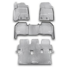 Коврики в салон TOYOTA Land Cruiser 200, 2012-2015 4 шт. (полиуретан,серые) Element