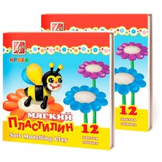 Пластилин Луч Кроха 12 цветов (23С1484-08), 2 упаковки