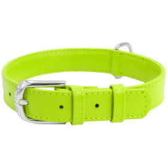 Ошейник COLLAR Glamour без украшений 3304, обхват шеи 38-49 см лайм
