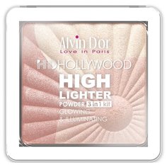 Alvin Dor Хайлайтер Hd Hollywood Glow Illuminating 3 in 1 kit тон 02