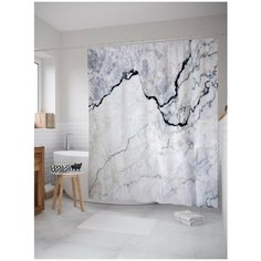 Штора (занавеска) для ванной JoyArty "Форменные трещины" из ткани, 180х200 см с крючками