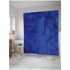 Штора (занавеска) для ванной JoyArty "Пятнистые волны" из ткани, 180х200 см с крючками