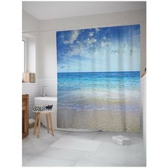 Штора (занавеска) для ванной JoyArty "Морской релакс" из ткани, 180х200 см с крючками