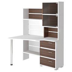 Компьютерный стол Мэрдэс Домино СР-322, ШхГ: 134х89.6 см, цвет: белый жемчуг/шамони Merdes