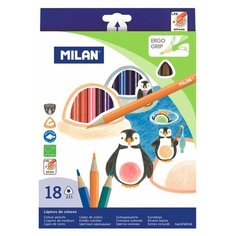 Карандаши цветные Milan, 18 цветов, 3-гранные