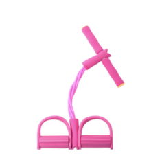 Трубчатый эспандер с петлями для ног и ручками (розовый) Noname