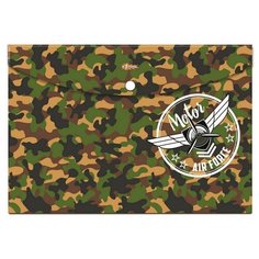 Папка-конверт №1 School на кнопке "Military", А4