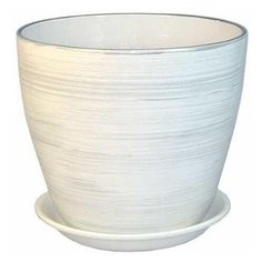 Горшок Сады Аурики Бутон 2л 15 см белый/серебристый