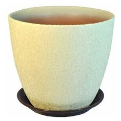 Горшок Сады Аурики с поддоном Бутон Винил 15 х 15 см бежевый