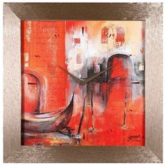 Часы настенные кварцевые Lowell 11974 медный/красный