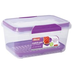 Контейнер MATCH-UPS CLIPS со съемной решеткой прямоугольный фиолетовый 3л Decor