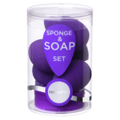 MANLY PRO Набор бьюти спонжей (5 шт) плюс мыло для очистки спонжей (лимитированный выпуск) Manlypro