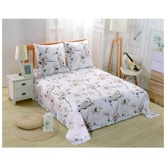 Простынь без резинки Valtery PCR-221 / 160 х 220 см / Сатин