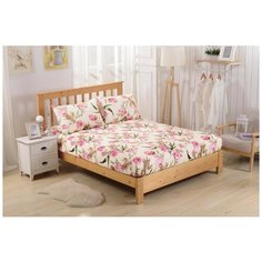 Простынь на резинке Valtery PCT-R-197 / 90 х 200 см / Сатин